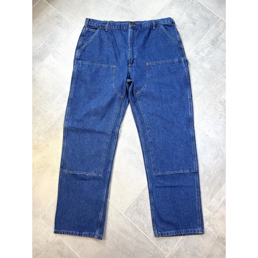 Vintage Carhartt B73 DST Double Knee Jeans 42x34 Denim Y2K